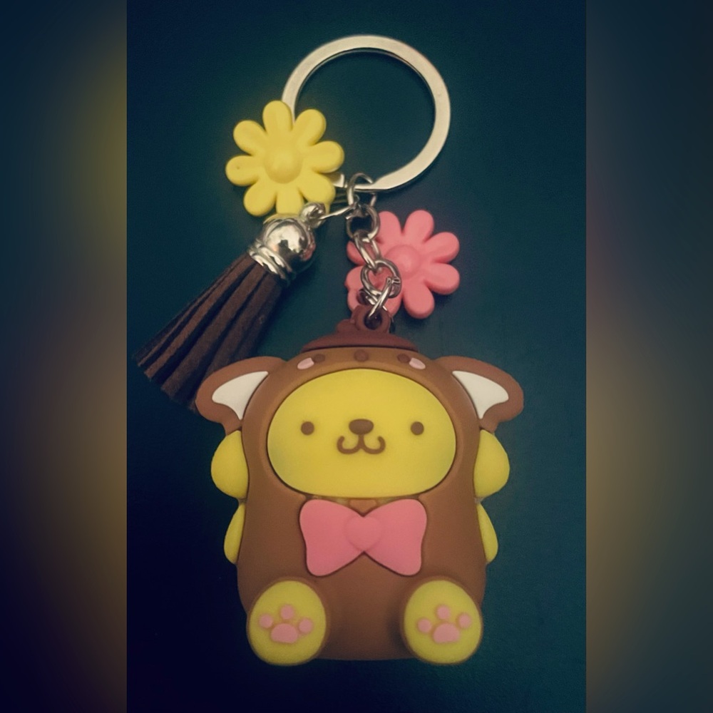 Pompompurin hand made key chain. Hello Kitty Sanrio.